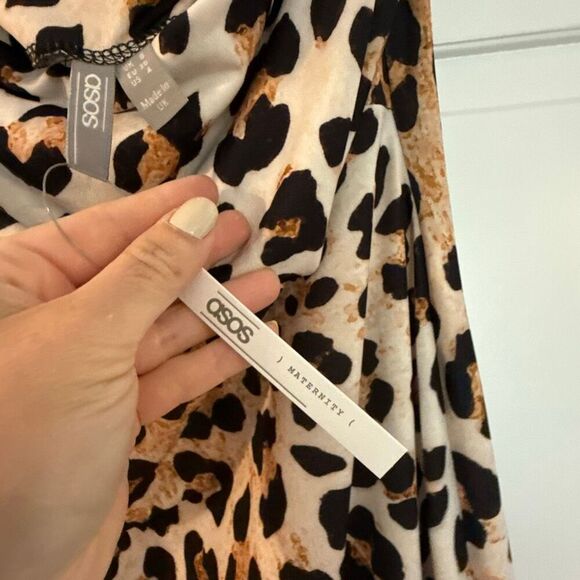 ASOS maternity NWT leopard cowl neck fitted dress 4 - Picture 5 of 9